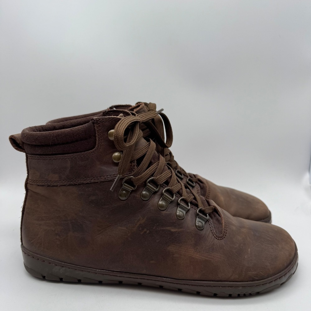ZAQQ EXPEQ Brown Waterproof Barefoot Hiking Boots Mens 41 Leather Zero Drop
